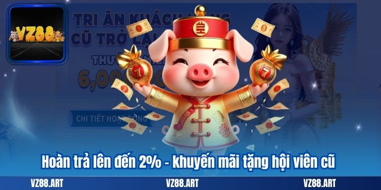 Hoàn trả lên đến 2% - khuyến mãi tặng hội viên cũ